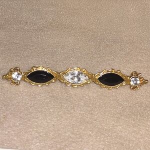 1928 Olde Victorian Style Bar Pin Black & Gold